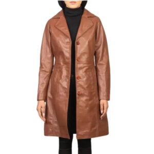 brown-lambskin-leather-trench-coat-for-women