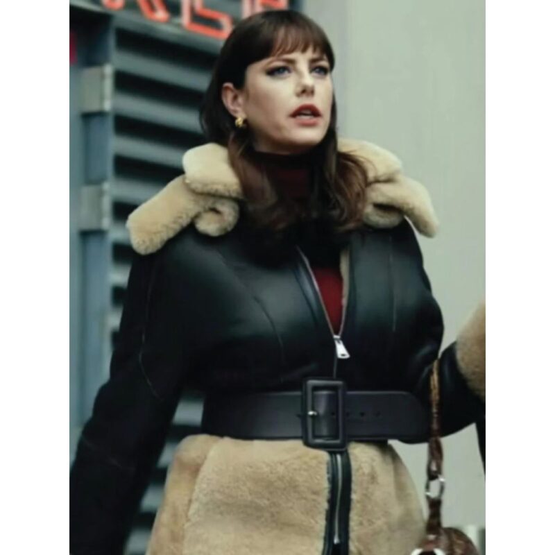 Kaya Scodelario Shearling Leather Coat