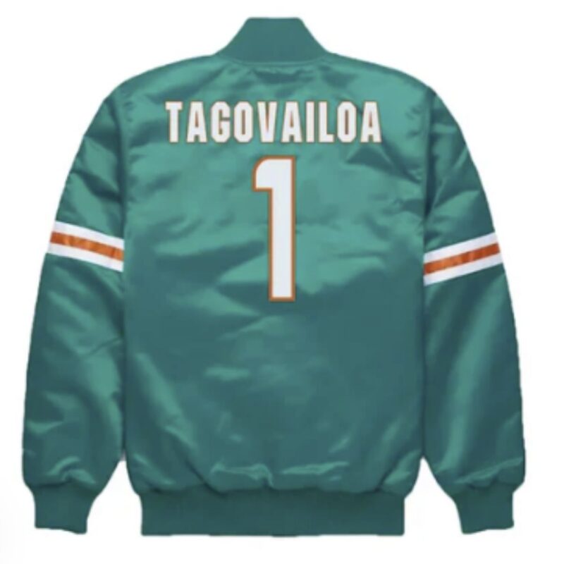 tua-tagovailoa-green-satin-bomber-jacket-miami-dolphins