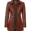 3-4-length-brown-leather-car-coat-for-women