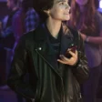 Brianna Hildebrand Elodie Davis Trinkets Leather Jacket