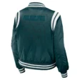 Philadelphia Eagles Green Full-Zip Bomber Varsity Satin Jacket