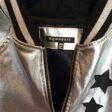 Silver Funky Retro Metallic Leather Varsity Jacket