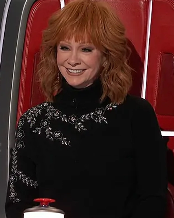 The-Voice-Reba-McEntire-Black-Embellished-Sweater