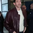 adrien-brody-maroon-leather-jacket-600x750