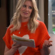 beth-behrs-gemma-the-neighborhood-s07-orange-knit-heart-sweater