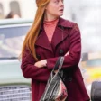 complete-unknown-elle-fanning-sylvie-russo-maroon-coat