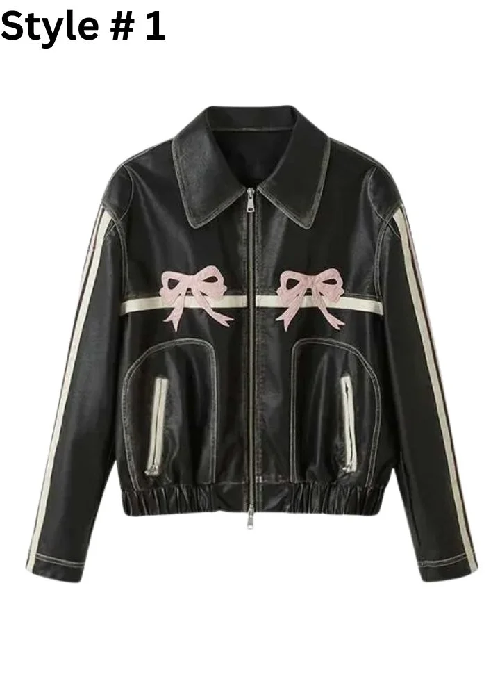 diddi-moda-bow-ribbon-leather-jacket