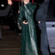 dua-lipa-green-leather-long-trench-coat