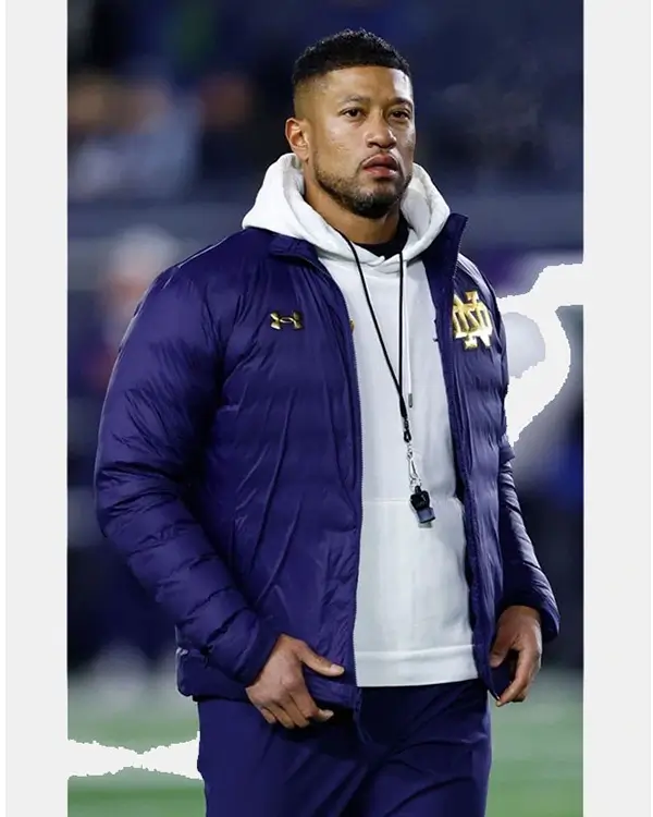 marcus-freeman-notre-dame-puffer-jacket