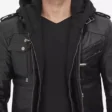 mens-black-leather-hooded-bomber-jacket