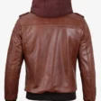 mens-brown-hooded-leather-bomber-jacket