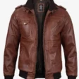 mens-brown-leather-bomber-jacket-with-removable-hood