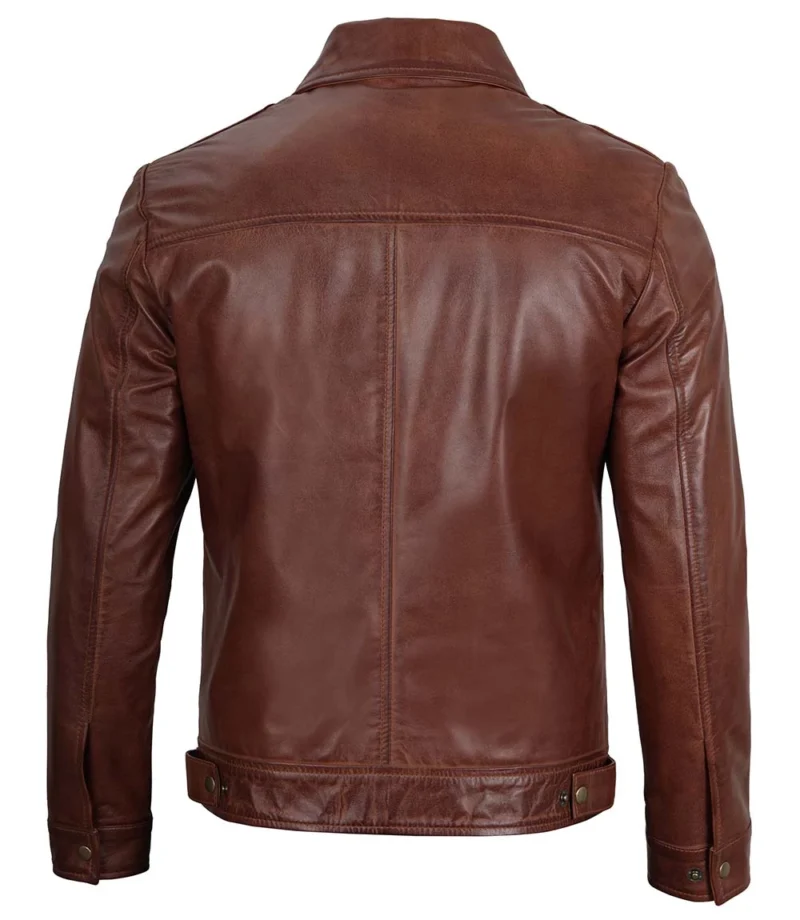 mens-harrington-collar-brown-vintage-leather-jacket