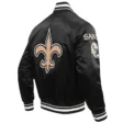 new-orleans-saints-full-snap-black-satin-varsity-jacket