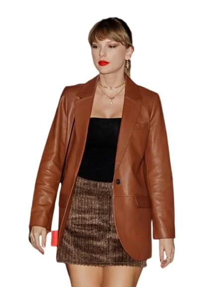 nyc-taylor-swift-brown-blazer-coat