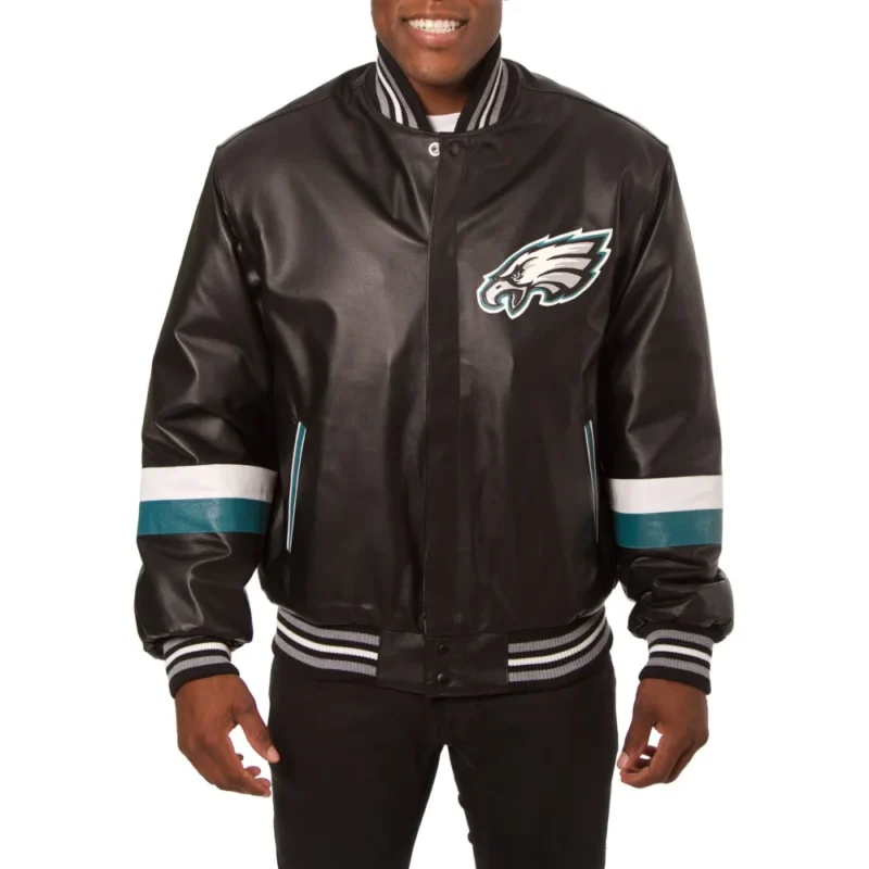 philadelphia-eagles-black-leather-varsity-jacket