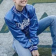 sofia-carson-dodgers-jacket-los-angeles-blue-jacket