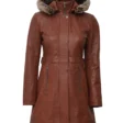 women-brown-shearling-leather-coat