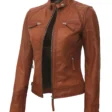 womens-brown-quilted-leather-jacket